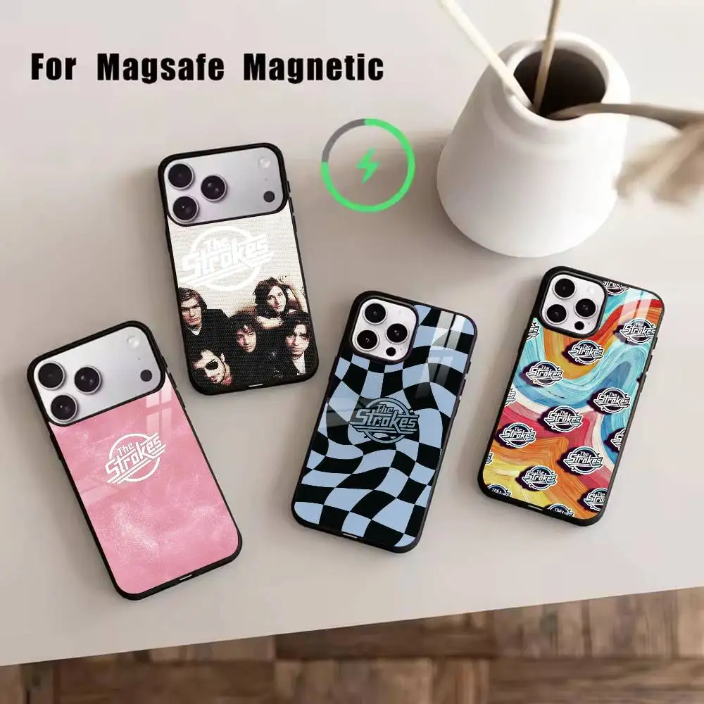 

Band The s-Strokes Phone Case For iPhone17,16,15,14,13,12,11 Plus,Pro Magnetic with Magsafe Wireless Charging