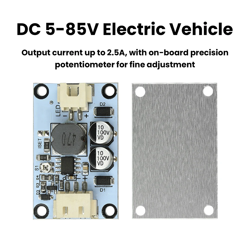 DC 5-85V High-Power Constant-Current Power Supply Module 0-2.5A Adjustable PWM Dimming For Electric Vehicle LED Lights Module
