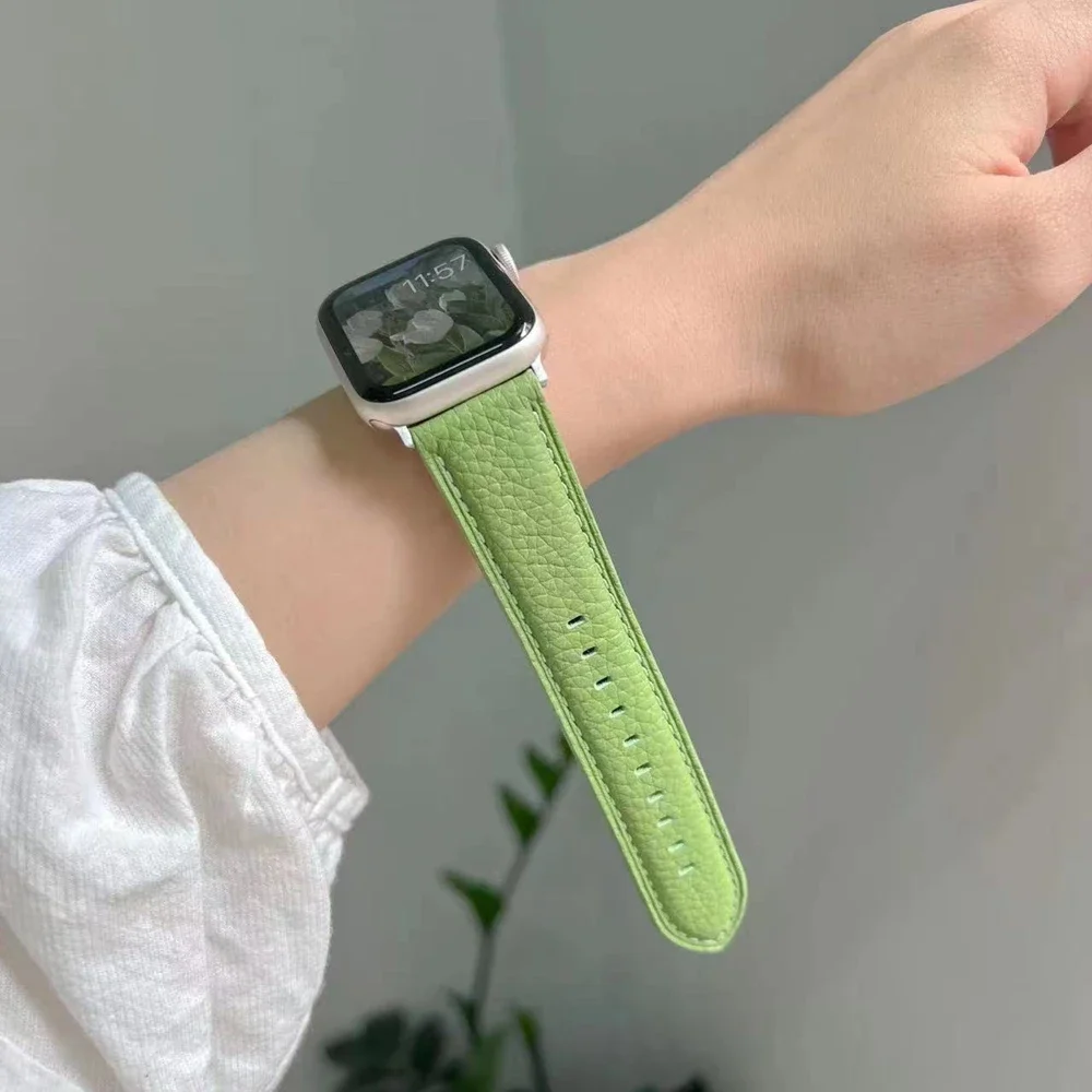 優れたレザーループ Apple Watch バンド女性シリーズ 10/9/8/7/6/5/4 38 ミリメートル 40 ミリメートル 41 ミリメートル 42 ミリメートル 44 ミリメートル 45 ミリメートル 46 ミリメートル 49 ミリメートルストラップ