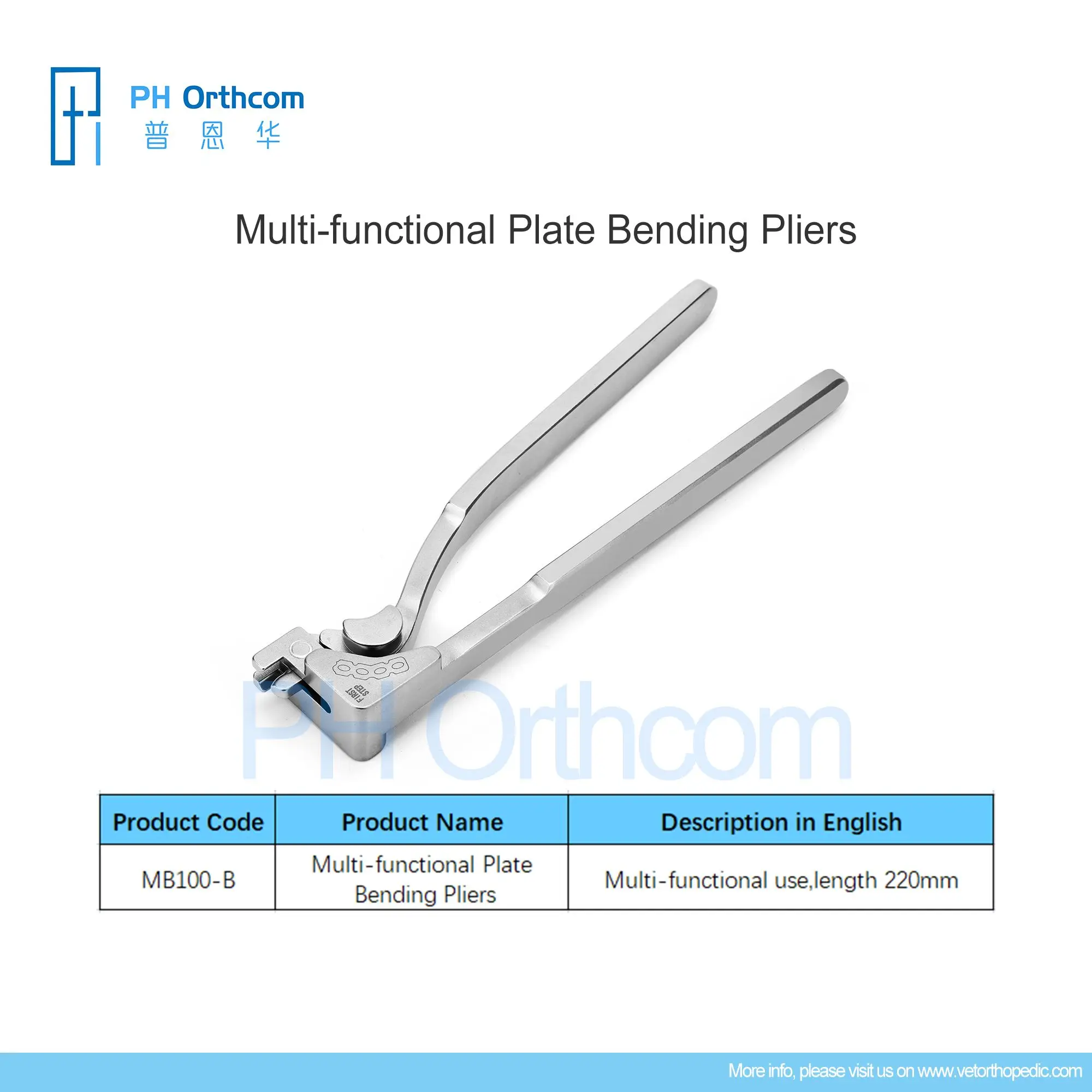 PH Orthocom Multi Functional Plate Bending Pliers Veterinaria Mascotas Pets Orthopedic Surgical Instruments Medical Supplies