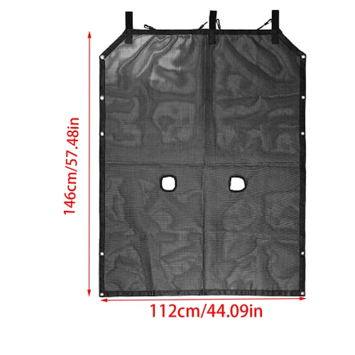 Imagen 2 del producto Parasol superior para coche de 57,5 pulgadas x 44,4 pulgadas, cubierta de malla para techo, red protectora a prueba de rayos UV para Jeep Wrangler JK, 2 puertas, 2007-2017, accesorios para coche
