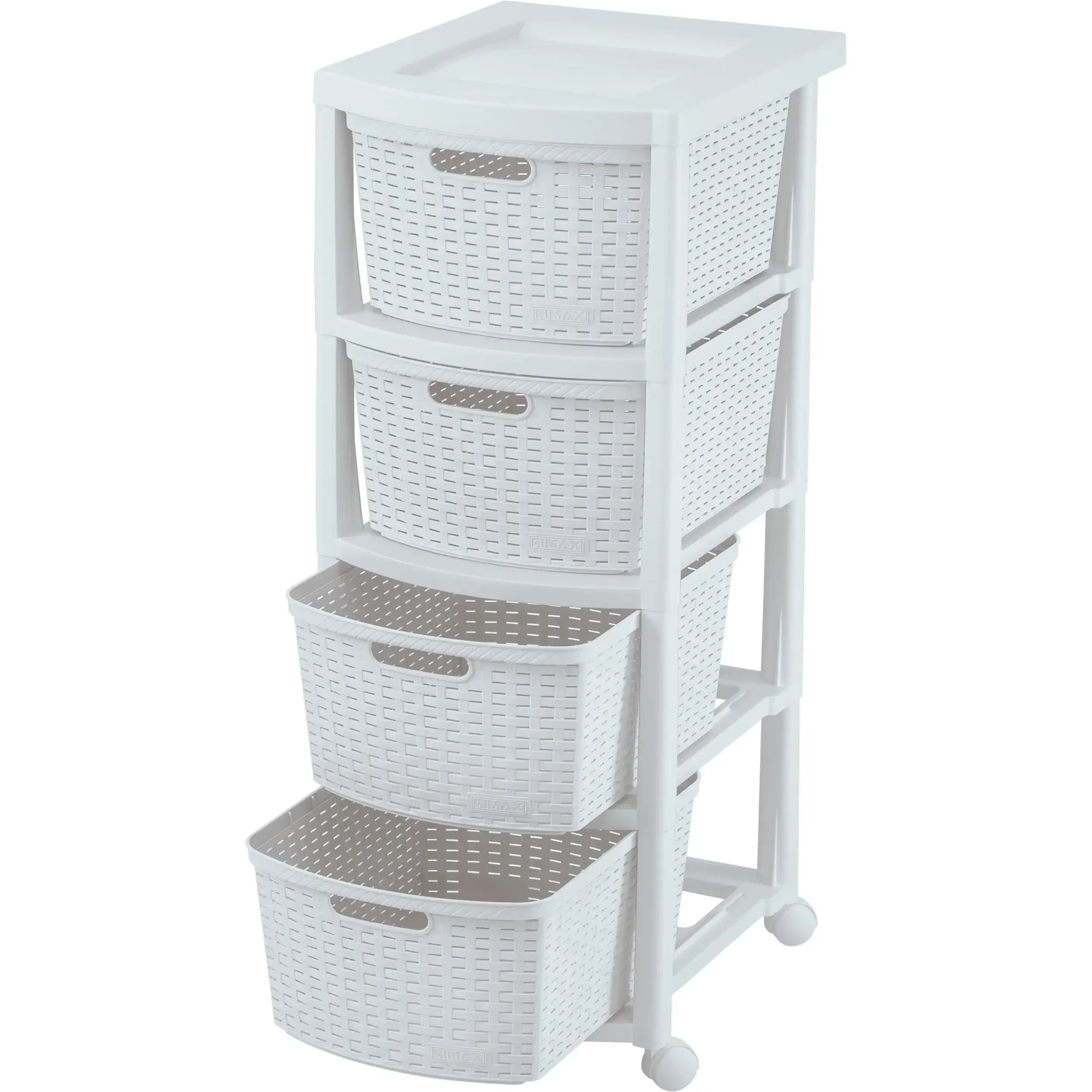 

Plastic Resin 4-Drawer Rolling Storage Cart, White Kitchen Storage Closet Organizer