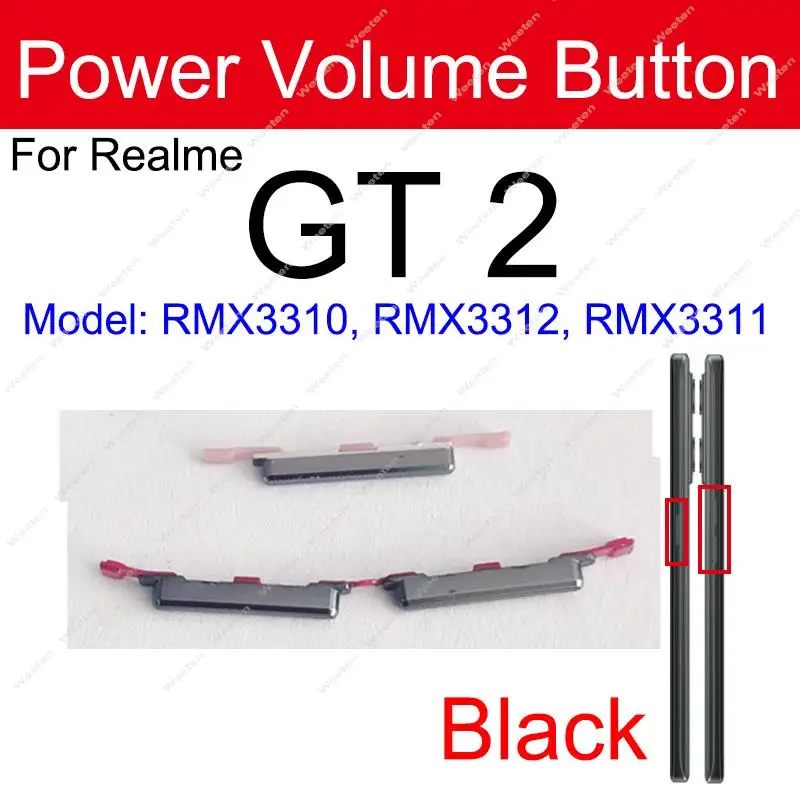 Power Volume Button For Realme GT NEO 3 Neo 3T GT 2 GT2 Power Volume Keys Small Buttons Flex Cable Parts