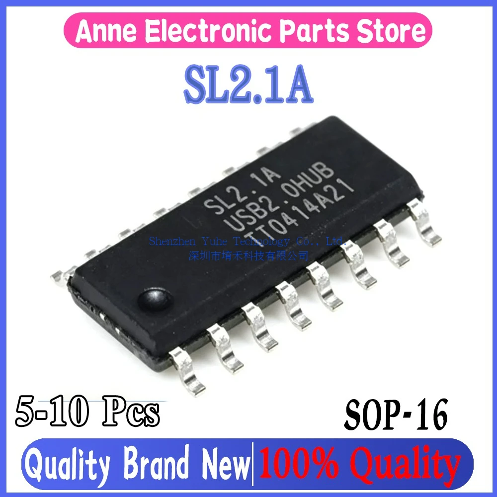 (5-10piece)100% New SL2.1A For USB 2.0 HUB IC SL2.1 sop-16 Chipset