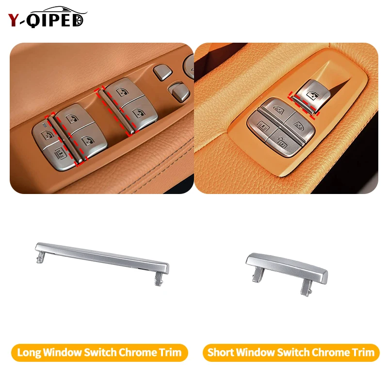 For BMW 7 3 5 GT X6 X7Series F30 F31 F35 F01 F02 F03 G11 G12 G05 Window Lifter Switch Button Cover Chrome Strip Trim Replacement