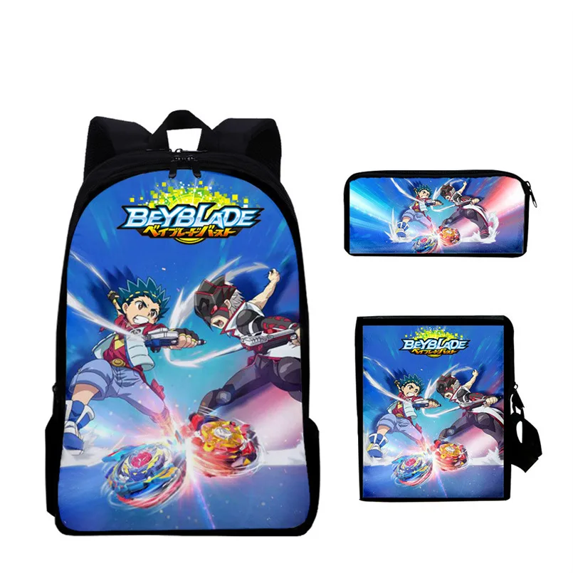 

3pcs/set Anime Backpack Elementary Bookbag Travel Backpack Cartoon Beyblade Print Student School Bag Mochila Infantil Backpack