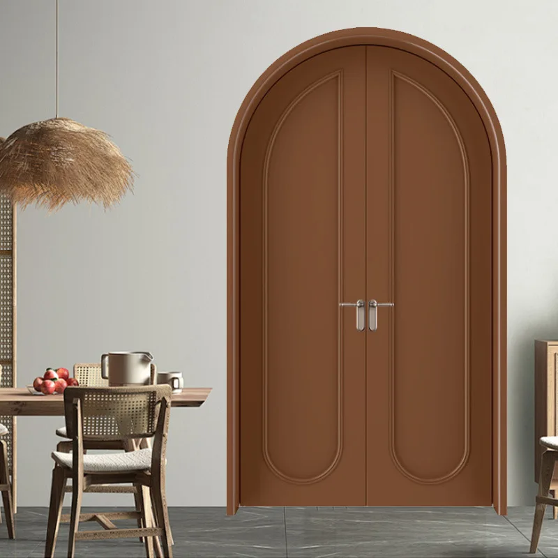 Gewölbte gegenüberliegende Tür, gebogene Tür, Bogen-Massivholz-Lacktür, schalldichte Innentür