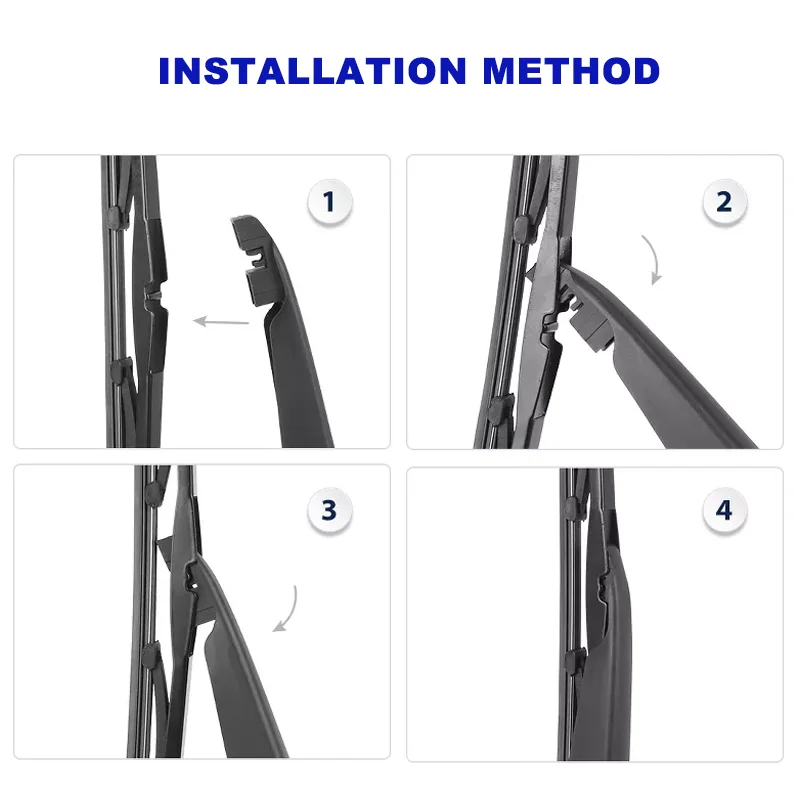 شفرة الممسحة الخلفية ومجموعة الذراع لسيارة فولفو V50 Wagon 2004-2012 الزجاج الأمامي نافذة خلفية نظيفة 2005 2006 2007 2008