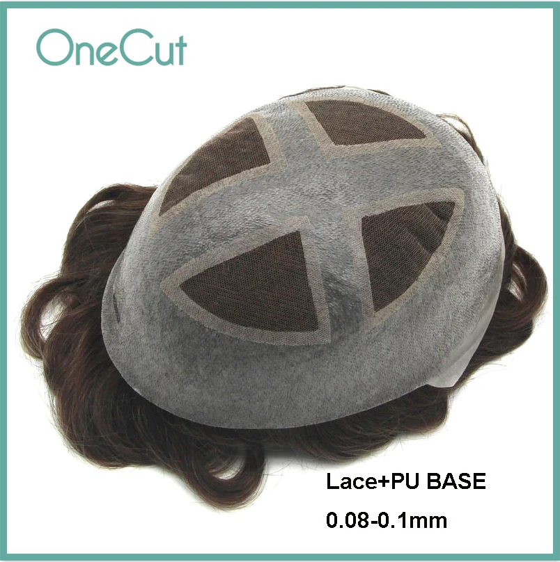 0.08-0.1mm Douglas PU Base Men Toupee Hair Men System Human Hair Replacement Natural Hairline Remy Hair Wigs Capillary Prothesis