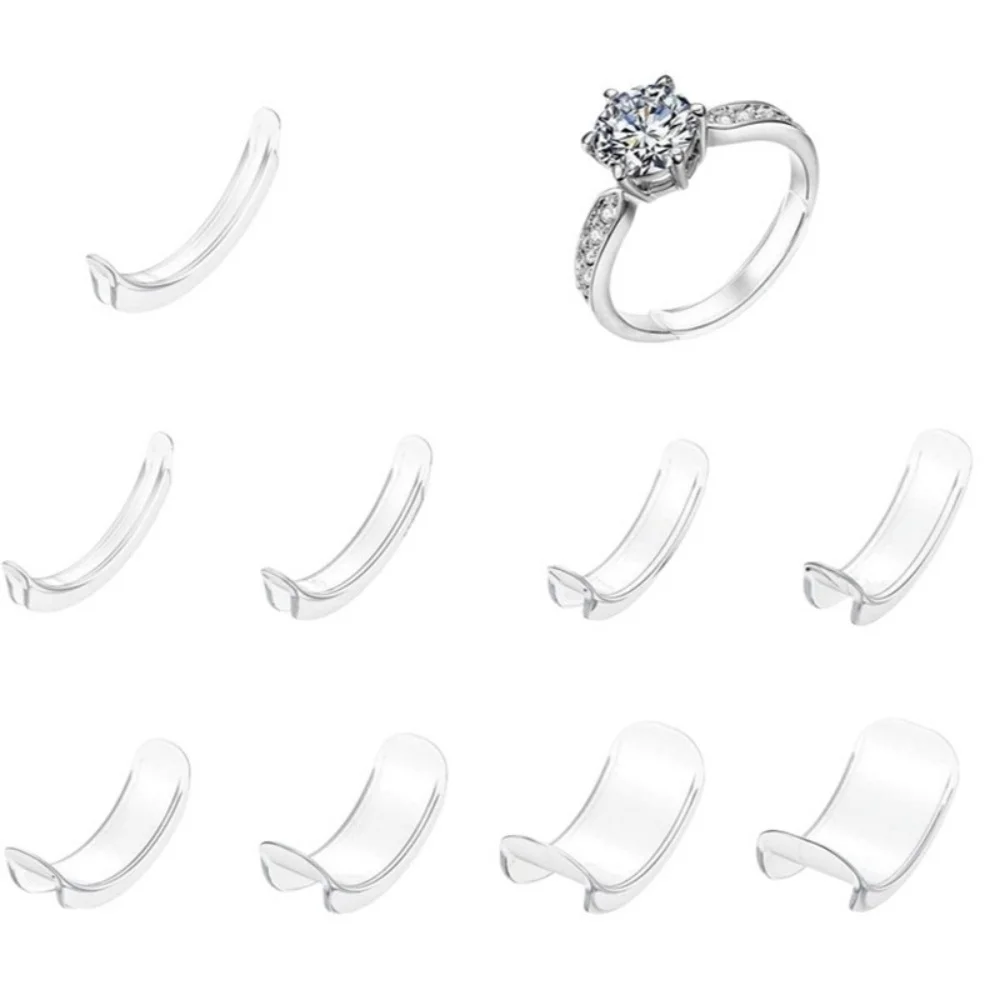 8Pcs Invisible Clear Ring Size Adjuster for Loose Rings Ring Adjuster Ring Sizer Reducer Fit Any Rings Adjuatable Tools