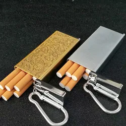 1pc Mini Metal Cigarette Case Carry-on Portable Thin Metal Small Cigarette Holder Anti-pressure Moistureproof Square