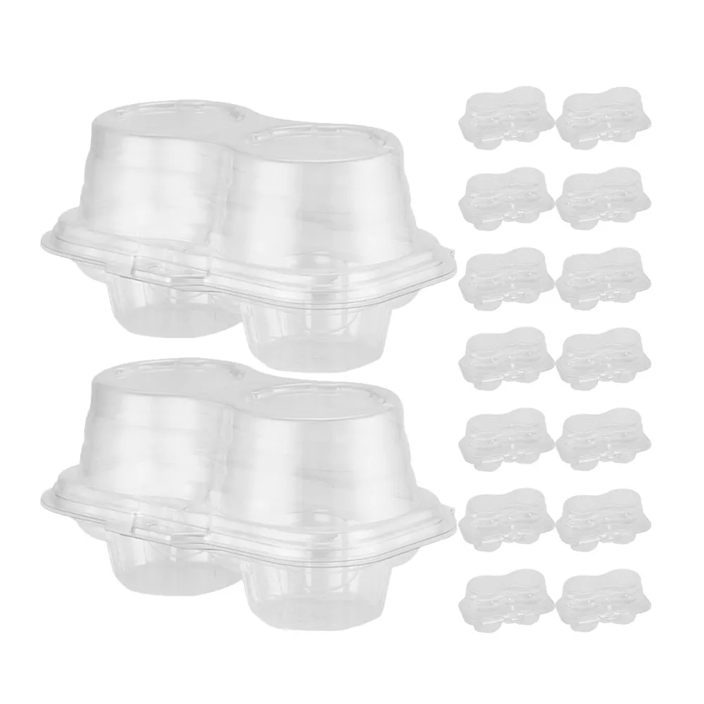 50Pcs Flip Top Cake Box Clear Cupcake Container Food Grade Pe Small Bakery Dessert Storage Box Party Wedding Baby Shower