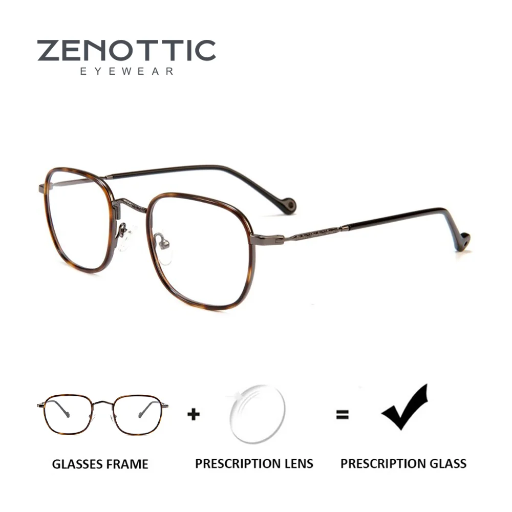 

ZENOTTIC Square Metal Glasses for Men Prescription Ready Classic Design Durable Frame Mens Eyewear