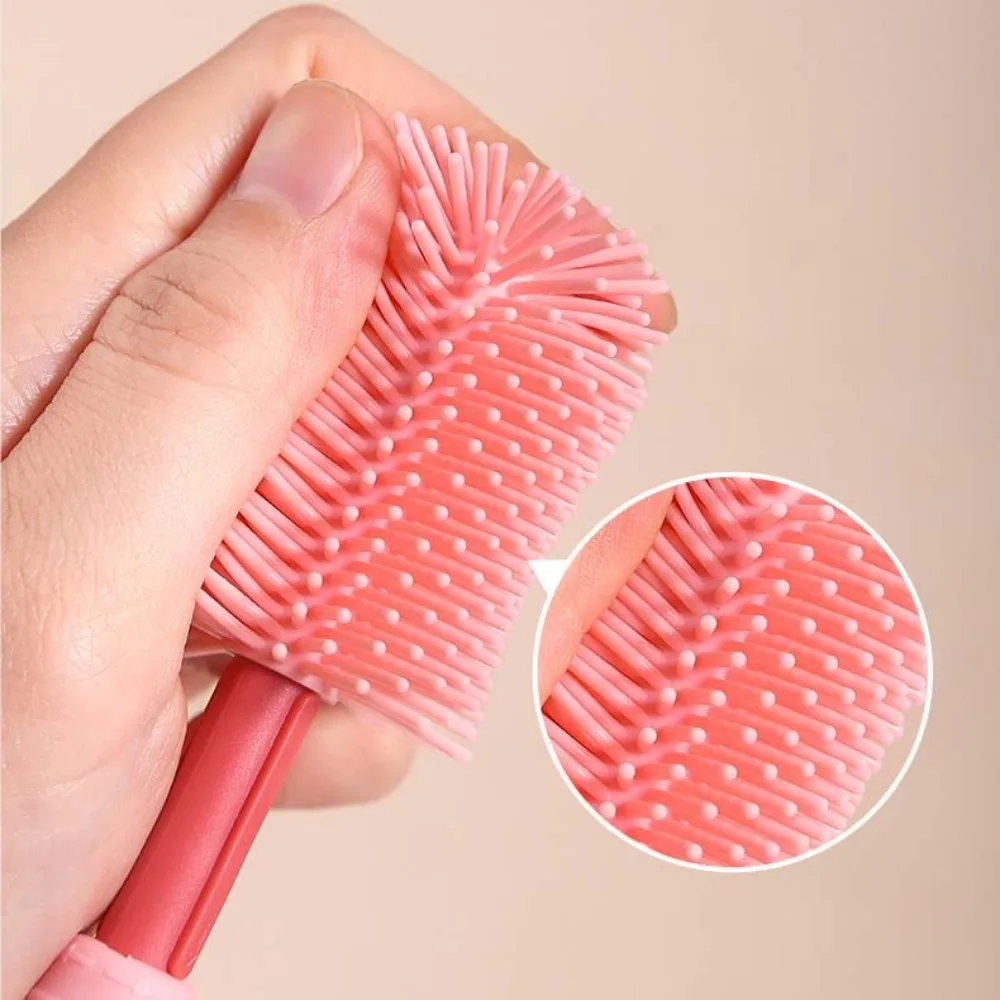 

ABS Bottle Cleaning Brush Set Anti-lost TPR Baby Nipple Brush Kit PP Storage Drain Rack Glass Cup Washing Tool Drinking Straw