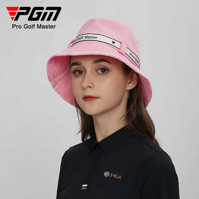 

PGM Women Leisure Golf Hat Sun-shading Sunscreen Inner Sweat-absorbing Band Design Bow Strap Breathable Fisherman Caps MZ056