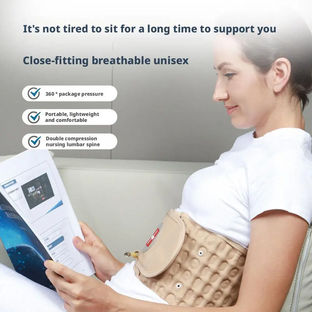 Verstellbarer aufblasbarer Lenden-Traktionsgürtel, Unisex-Erwachsene, Luftdekompressionsbandage, Linderung von Rückenschmerzen, Haltungskorrektur, Wirbelsäulenunterstützung