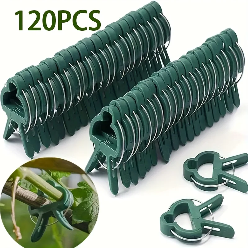 

120 шт., зажим для садовых растений, кронштейн для растений, подходит для лозы, стеблей цветов и поддержки листьев, инструменты для любителей садоводства