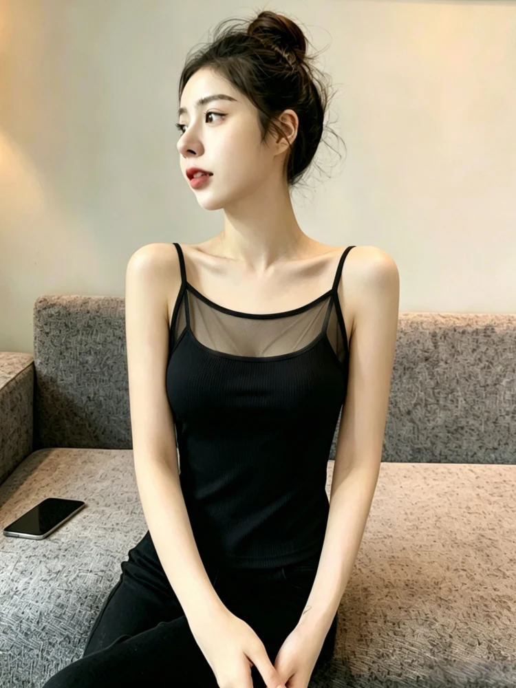 Slim Fit Cotton Tank Top Women's Summer New Style Inner Wear Sleeveless Vest Big Size Underwear Outerwear Base Layer Shirt