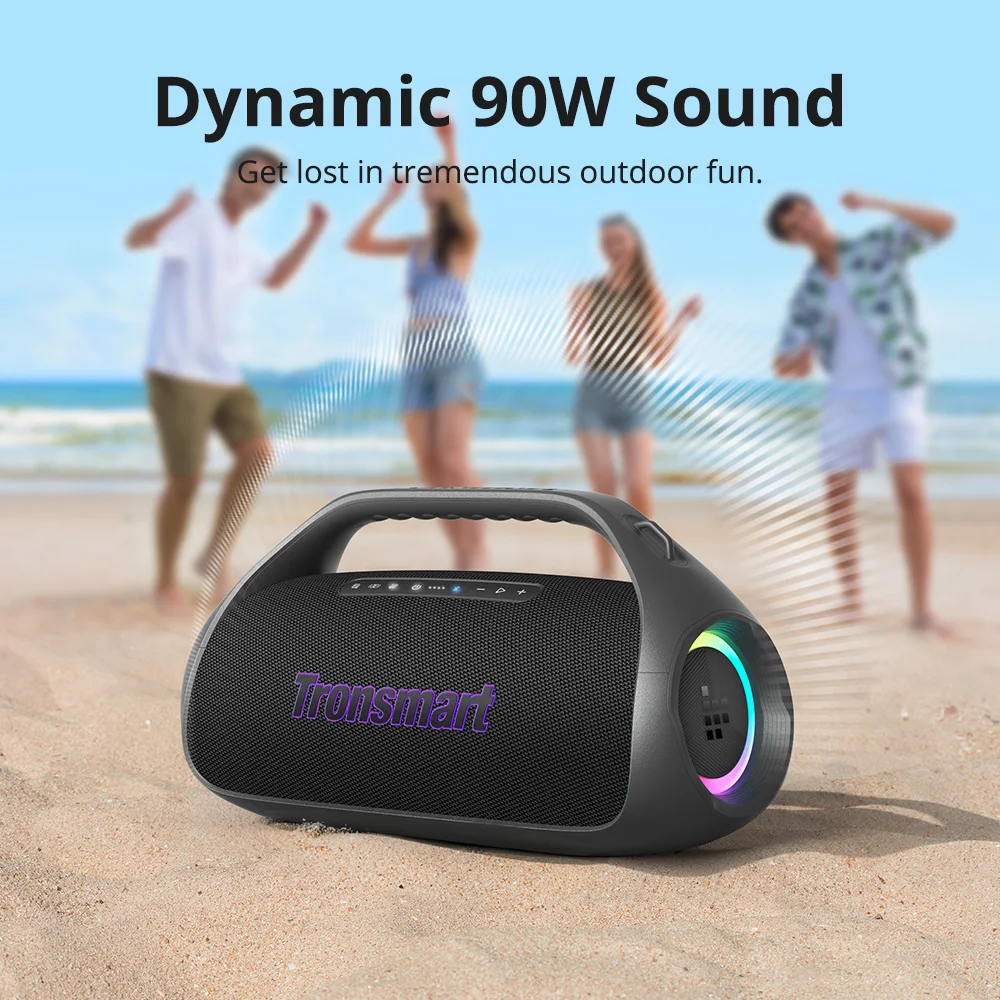 Tronsmart Bang 2 مكبر صوت بلوتوث 90 وات مع وضوح 2.1 قناة، وقت تشغيل 26 ساعة، صوت واضح 105 ديسيبل، مكبر صوت Snyc 100