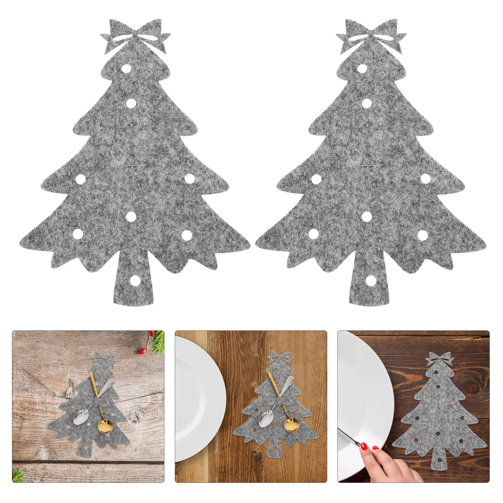 

Christmas Tree Tabletop Cutlery Set Has Silverware Holder Tableware Holders Cloth Travel