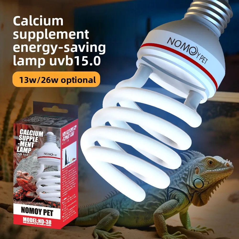 Ampoule NOMOY Reptile UVB 15.0 – Lampe du désert à haut rendement pour une absorption optimale de la vitamine D3 et du calcium dans les tortues et les lézards