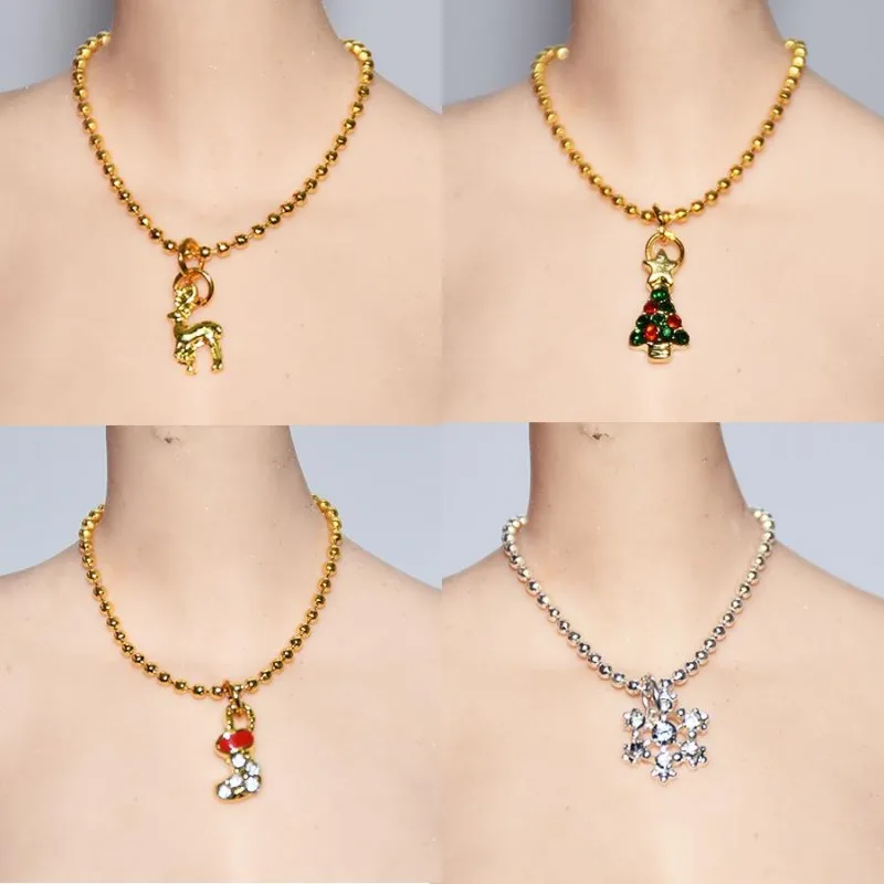 تخصيص 1/6 مقياس أنثى عمل أرقام عيد الميلاد قلادة محدودة نموذج 6.5 سنتيمتر سلسلة لجندي دمية الجسم الديكور