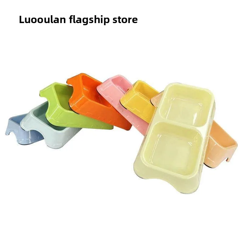

Pet Feeder Dog Bowl Bowl Pet Double Bowl Melne Square Bowl Dog Food Basin Food Basin Pet Supplies Dog Bowls