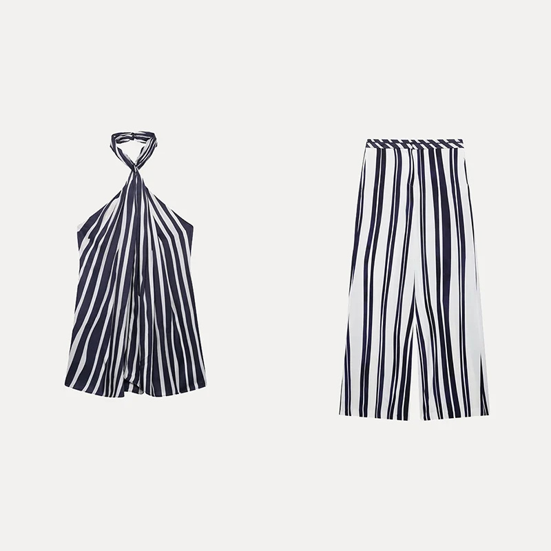 Frühling frauen Lose Ne Hängen Gestreiften Top Und Lange Hosen Faion Set Z Marke Polyester Faser Student orm Arbeit Ou...