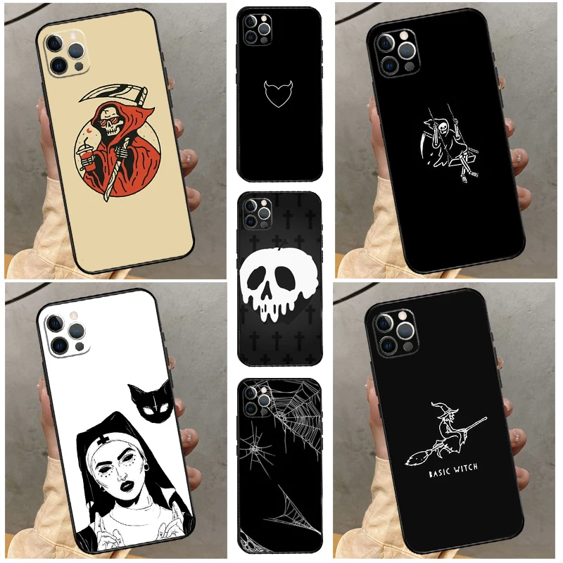 Gothic Witch Satan Case For Samsung Galaxy S25 Ultra S21 S22 S24 S23 Ultra S9 S10 Plus S21 FE S25 FE Back Cover