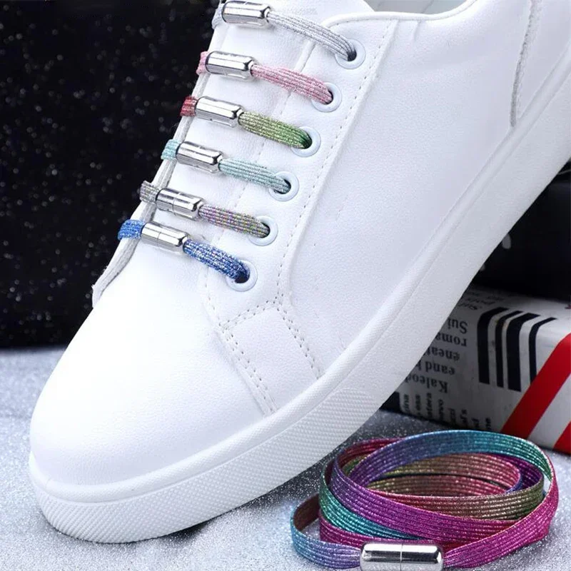 2024 Elastic Laces Sneakers New Shoelaces Without Ties for Kids Adult  Women Men Shoes Quick Locking Shoe Laces Bling Multicolor