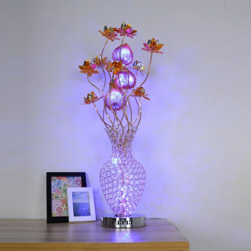 KARLOS Modern Red Flowers Table Lamp Fashionable Art  Iiving Room Bedroom Wedding LED  Aluminum Wire Desk Light