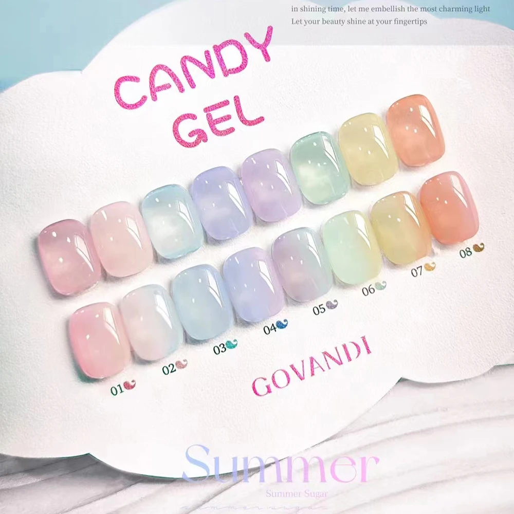 New 8 Color Candy Gel Polish Set Collection Semi-permanent Soak Off UV Gel 15ml Manicure Set For Nail Salon Nail Polish Kit