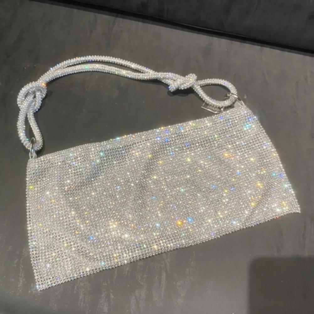 حقيبة يد مسائية بأحجار الراين للنساء لحفلات العشاء وحفلات الزفاف وحقائب كتف تحت الإبط للنساء #4