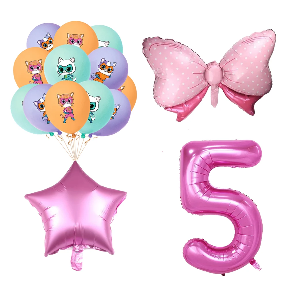 Superkitties Happy Birthday Party Decor Paw Meow Cat Super Kitties Geschirr Tischdecke Teller Tasse Geschenkset Kinderparty-Spielzeug