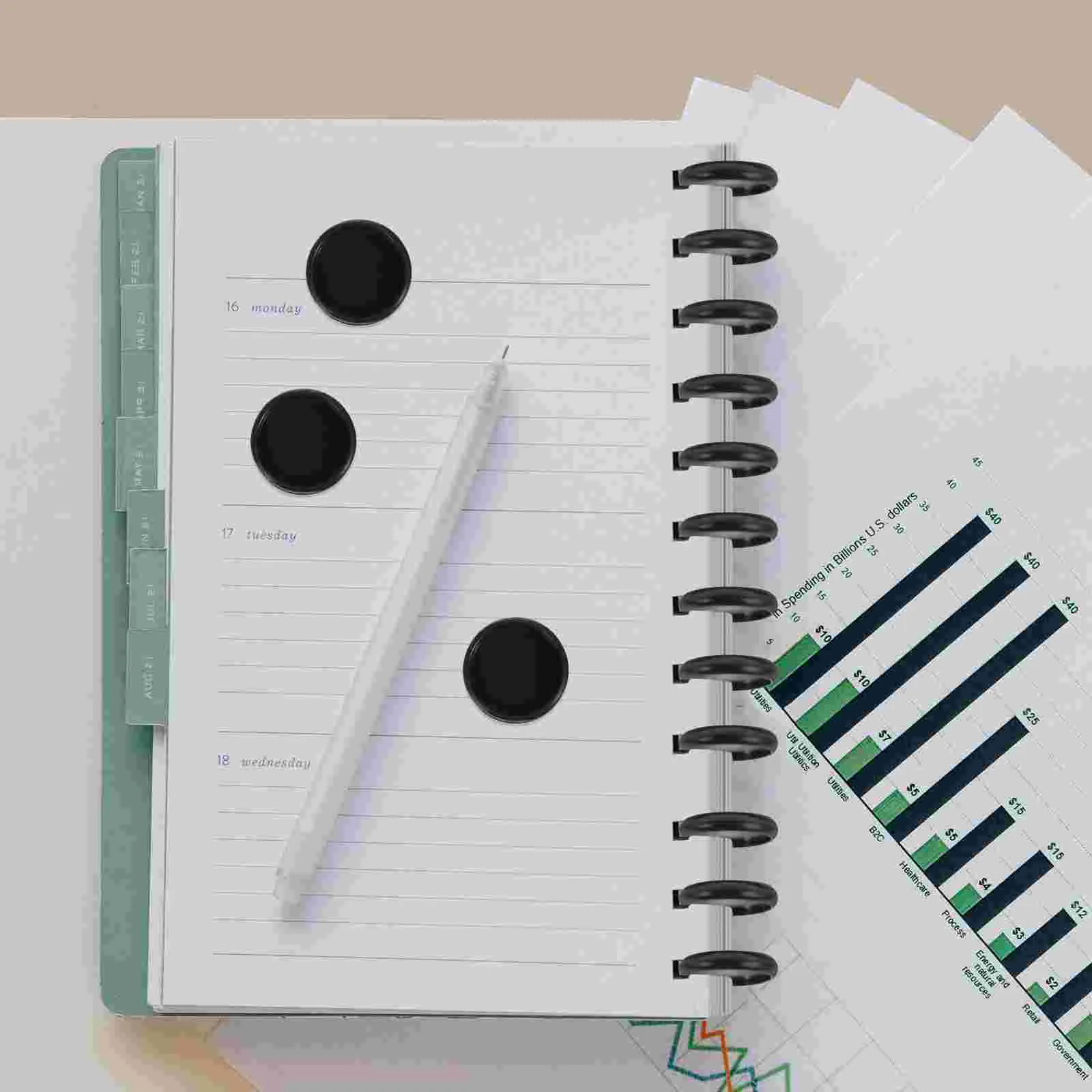 Loose-leaf Button Bind Tools for Book Binder Disc Binding Discs Plastic Planner Rings DIY Buckles Supplies Round The Notebook