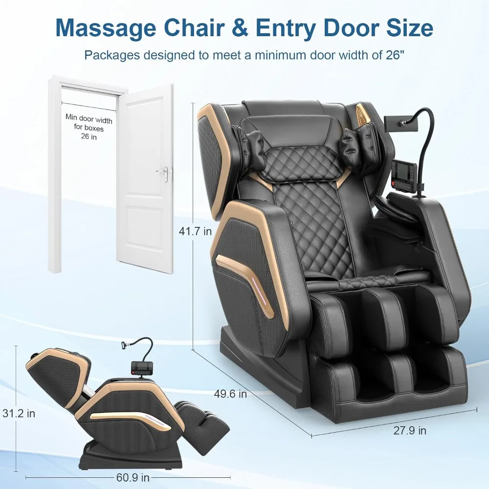 Massage Chair Full Body, Zero Gravity Massage Chair 2025 for Back Fatigue with 10 Fixed Rollers, Airbags, Phone Controller