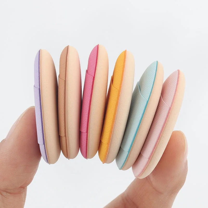 10 szt. Mini Gąbeczki do Makijażu na Palec, Puszki do Korektora, Podkładu, Poduszki Powietrznej, Narzędzie Kosmetyczne do Użytku na Sucho i Mokro, Akcesoria Kosmetyczne dla Kobiet