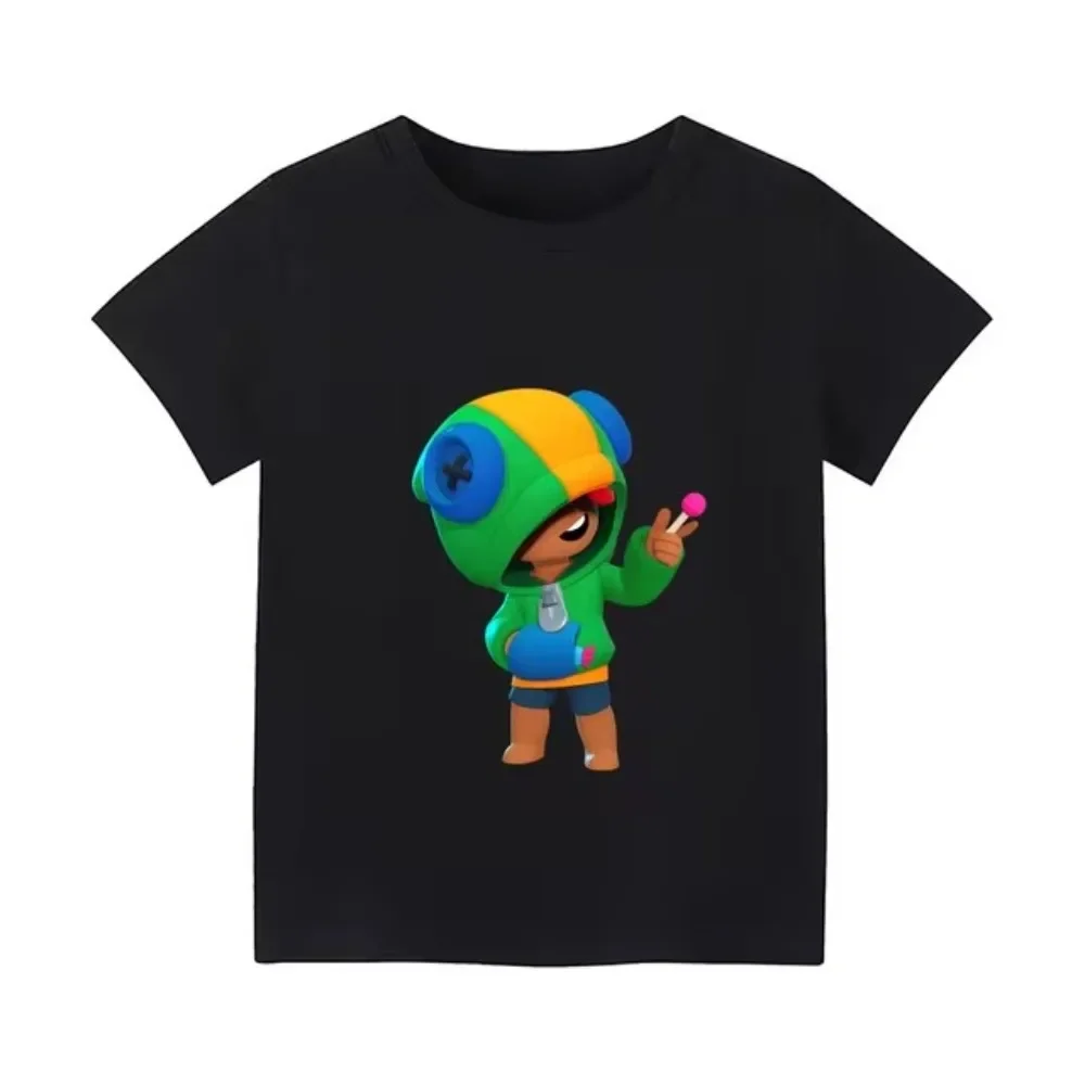 2024 Summer New Style Boys And Girls Short-Sleeved Tops Children's Cotton T-Shirts Little Characters 3d Printing Brand Clothing