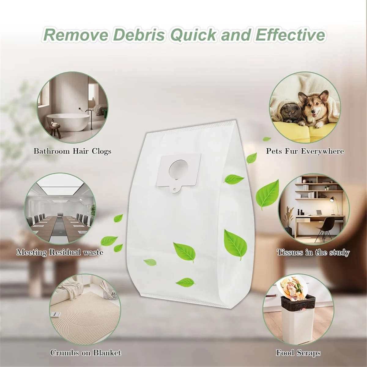 10PCS Replacement Dust Bag for Canister Type Q/C Vacuum 5055, 50557, 50558, 20-53292, 53291, 200 Series