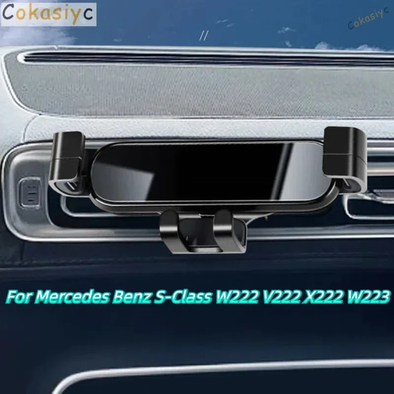 

Автомобильный держатель мобильного телефона для Mercedes Benz S-Class W222 V222 X222 W223 Кронштейн для крепления вентиляционного отверстия Гравитационный держатель для телефона Аксессуары