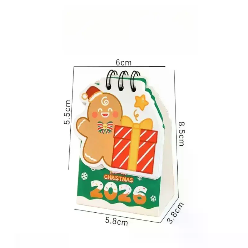 2026 Christmas Desk Calendar Mini Cartoon Cute Patterns Table Calendar Creative Desktop Decoration Daily Planning Small Monthly