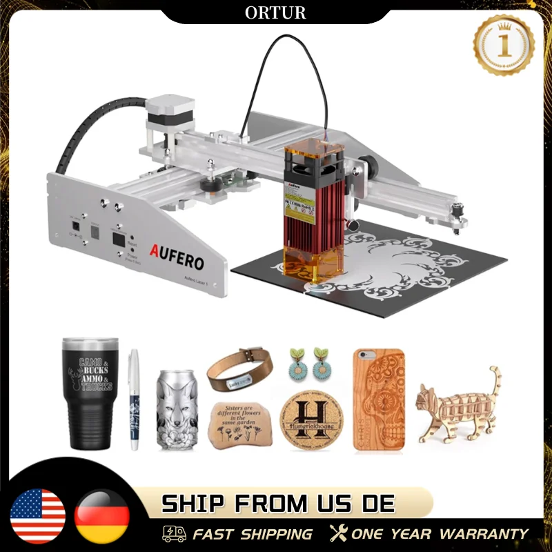 Aufero AL1 1,6 W/2,6 W/3,6 W/5,6 W máquina de grabado láser cortador CNC de escritorio de alta precisión para papel de cuero de madera