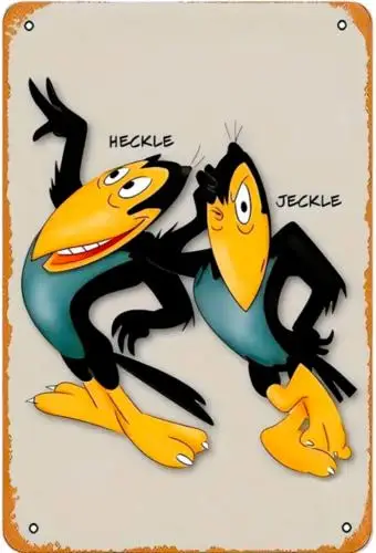 Vintage Heckle and Jeckle Cartoon Metallschild Retro Wanddekoration - Aluminium