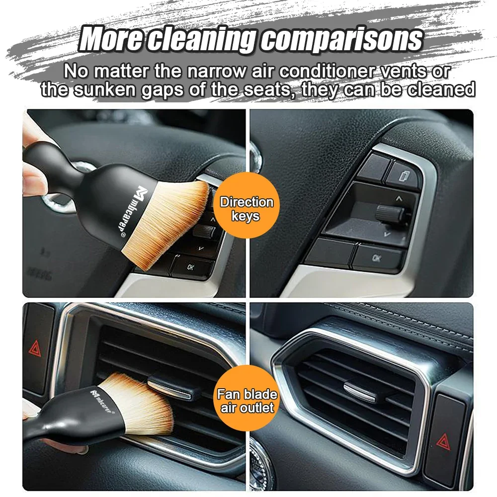 1/2PCS Car Interior Cleaning Brush Center Console Clean Air Outlet Cleaning Soft Brush with Shell Car Crevice Dust Removal Brush