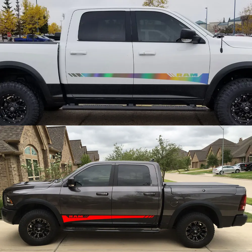 Pickup Door Side Skirt Stickers For Dodge RAM 1500 2500 Rebel Truck Graphics Decal Car Custom Vinyl Decor Decal Auto Accessories