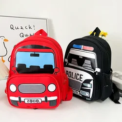 New kids Backpacks Solid Lovely Cartoon Car Print Nylon Waterproof Backpack Boy Cool School Bag Child Fashion Zipper Bags