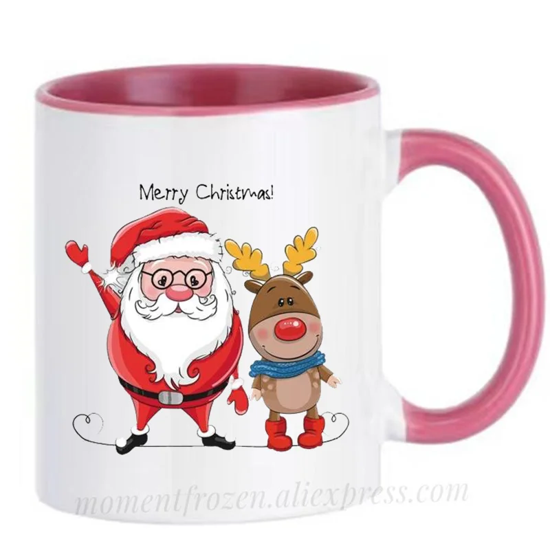 Merry Christmas Mugs Xmas Santa Ceramic Cups Deer Coffee Mugen Coffeeware Home Decal Funny Gift Idea Tableware Teaware Drinkware