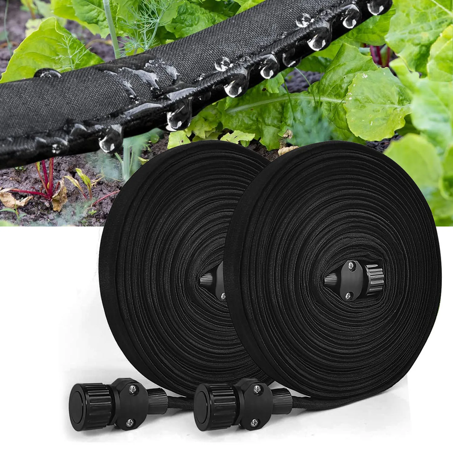 

Garden Soaker Hose 50ft Flat Drip Irrigation Hose for Garden Bed and Lawn Drip Irrigation Watering Hose Tools Save Water 80%