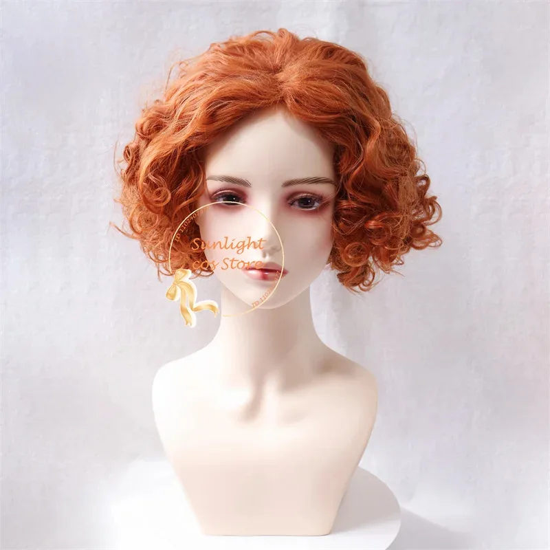 أنيمي أليس العجائب شعر مستعار تأثيري جنون حتر تأثيري الباروكات قصيرة براون البرتقال الباروكات الرجال Tarrant هايتوب تأثيري الباروكات + غطاء شعر مستعار