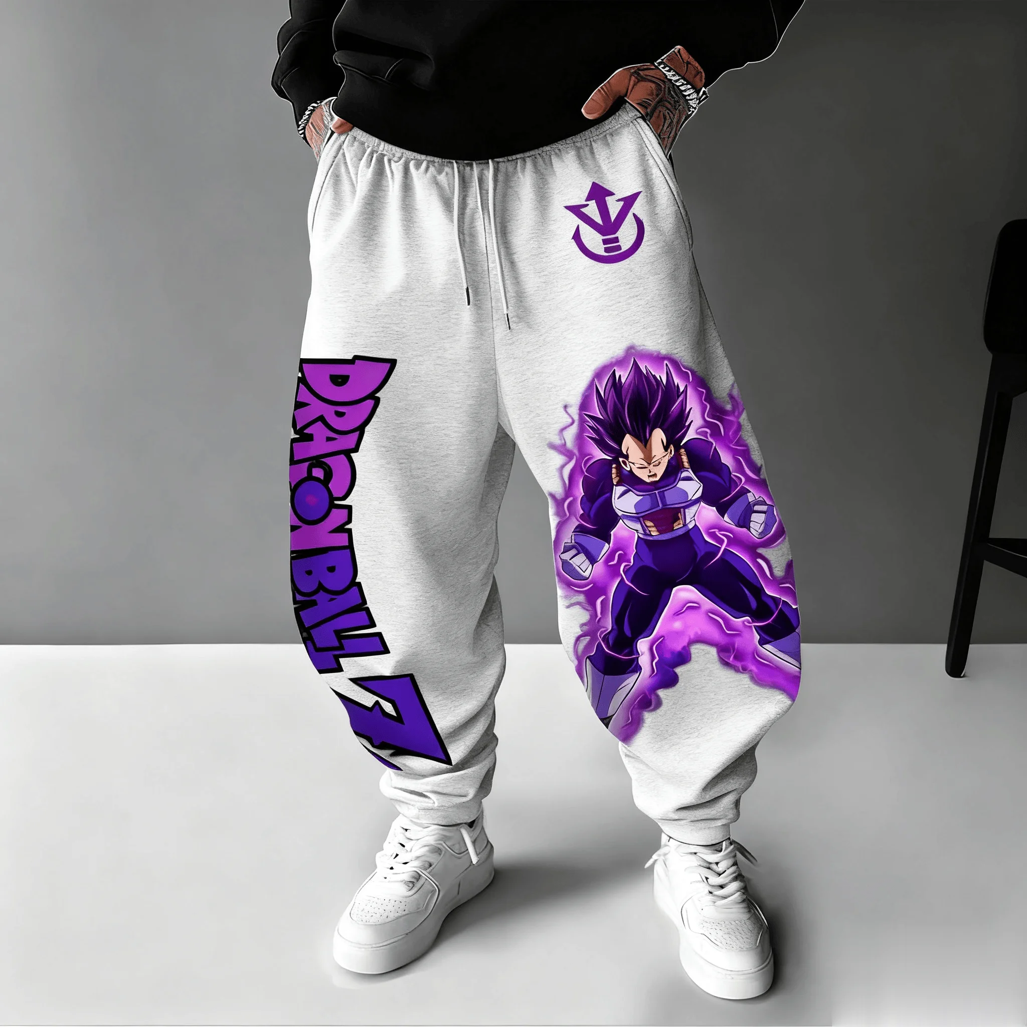 Dragon Ball Z Vegeta Anime hombres pantalones de chándal estampado gráfico ropa de calle informal suelta pantalones de correr de algodón pantalones de Hip Hop otoño Y2k
